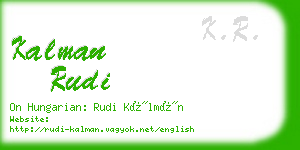 kalman rudi business card